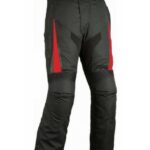 PANTALON DE CORDURA IMPERMEABLE CON PROTECCIONES EM 142 NEGRO/ROJO