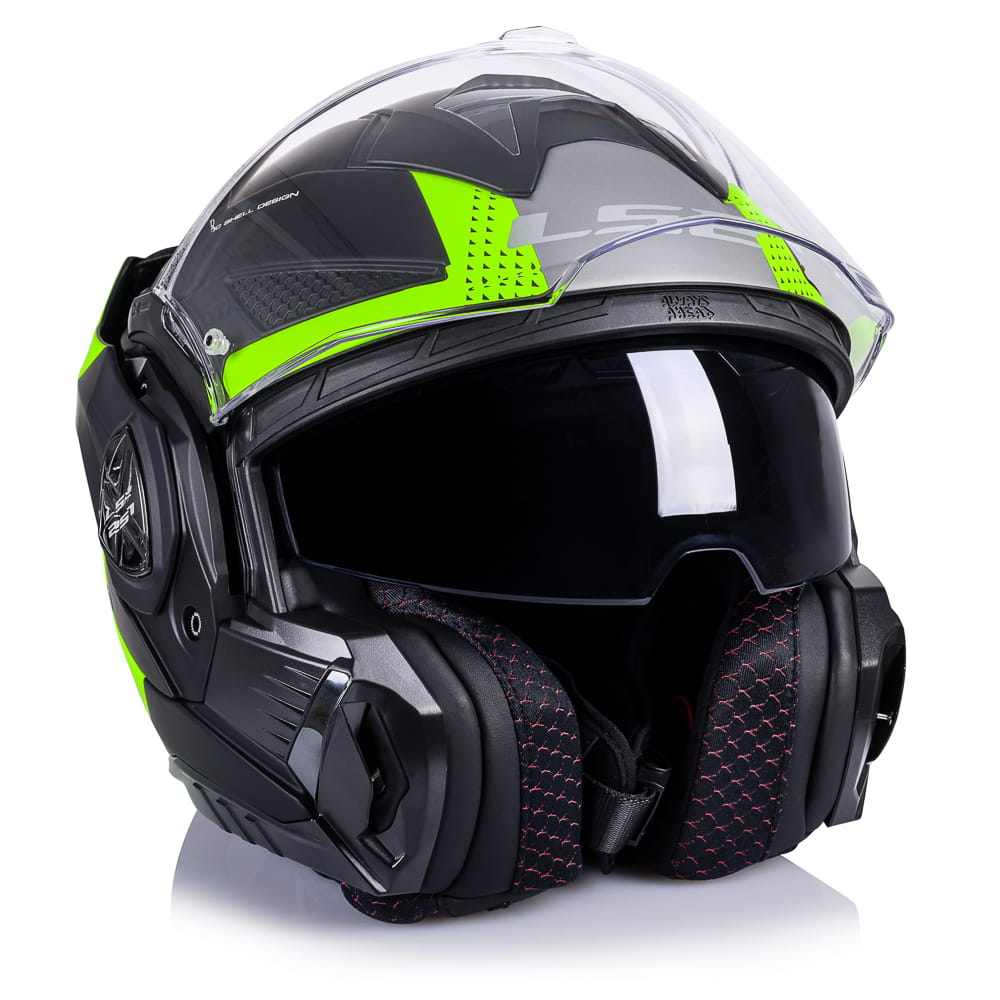 FF901 ADVANT X OBLIVION M.BLACK H-V-06 2 CASCO MODULAR LS2-FF901 ADVANT X OBLIVION M.BLACK H-V-ECE 22.06. NEGRO MATE AMARILLO H-V - Imagen 2