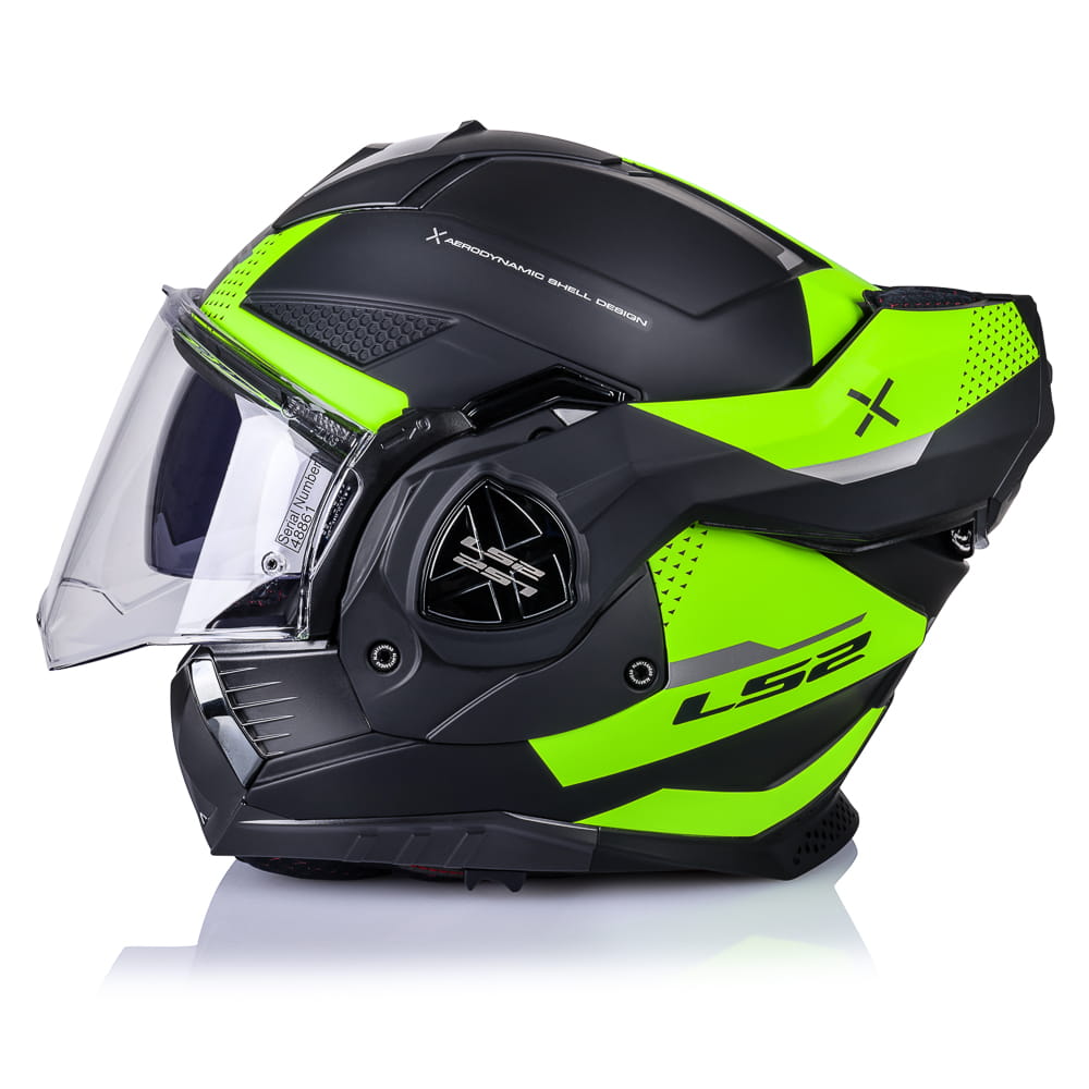 FF901 ADVANT X OBLIVION M.BLACK H-V-06 3 CASCO MODULAR LS2-FF901 ADVANT X OBLIVION M.BLACK H-V-ECE 22.06. NEGRO MATE AMARILLO H-V - Imagen 3