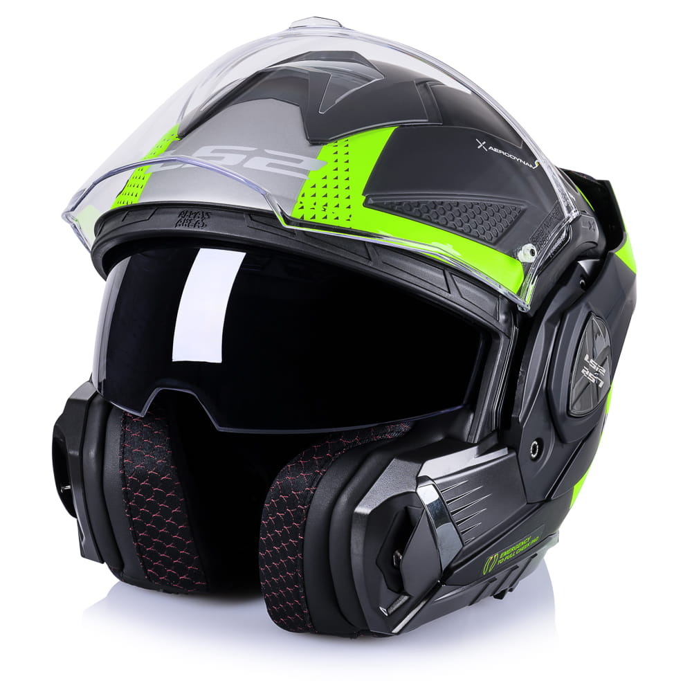 FF901 ADVANT X OBLIVION M.BLACK H-V-06 5 CASCO MODULAR LS2-FF901 ADVANT X OBLIVION M.BLACK H-V-ECE 22.06. NEGRO MATE AMARILLO H-V - Imagen 5