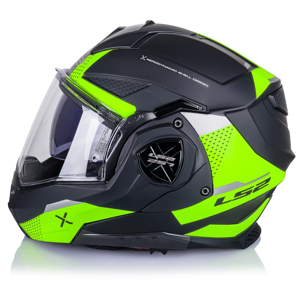 FF901 ADVANT X OBLIVION M.BLACK H-V-06 8 CASCO MODULAR LS2-FF901 ADVANT X OBLIVION M.BLACK H-V-ECE 22.06. NEGRO MATE AMARILLO H-V - Imagen 8