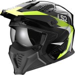 CASCO JET TIPO TRIAL LS2 - OF606 DRIFTER TRIALITY H-V YELLOW-ECE 22.06 NEGRO  H-V AMARILLO FLUOR