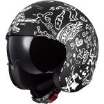 CASCO JET  LS2 -OF599 SPITFIRE II TRIBAL MATT BLACK WHITE-06/ NEGRA MATE BLANCA