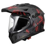 CASCO DE MOTO TRAIL LS2 -MX702 PIONEER II CRAZY MATT BLACK-ECE 22.06 GRIS ROJO