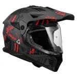 CASCO DE MOTO TRAIL LS2 -MX702 PIONEER II CRAZY MATT BLACK-ECE 22.06 GRIS ROJO - Imagen 3