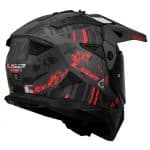 CASCO DE MOTO TRAIL LS2 -MX702 PIONEER II CRAZY MATT BLACK-ECE 22.06 GRIS ROJO - Imagen 4