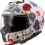 CASCO INTEGRAL DE LS2 -FF808 STREAM II FLOWERS WHITE/ FLORES BLANCAS ROJO -ECE 22.06