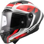 CASCO INTEGRAL FIBRA DE CARBONO DE LS2 -FF805 THUNDER GP AERO RAUTE WHITE RED-CE 22.06/ NEGRO ROJO BLANCO