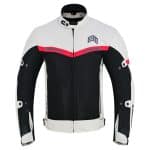 CHAQUETA DE CORDURA PARA VERANO PERFORADA CON FORRO DESMONTABLE EM366 PLATA ROJA NEGRA - Imagen 2