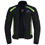 CHAQUETA DE MOTO INVIERNO FAST MAN NEGRA GRIS FLUOR  EN TEXTIL IMPERMEABLE, TÉRMICO CON PROTECCIONES  C.E - Imagen 3