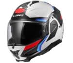 CASCO MODULAR LS2-FF910 ADVANT II TRIPLE WHITE BLUE RED BLANCO AZUL ROJO -ECE 22.06.