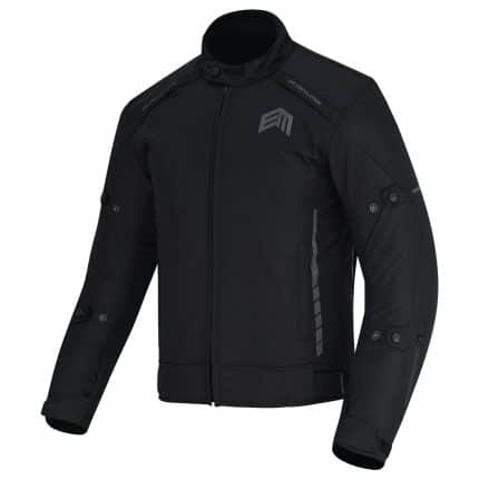 CHAQUETA DE MOTO INVIERNO FAST NEGRA UNISEX EN TEXTIL IMPERMEABLE, TÉRMICO CON PROTECCIONES  C.E