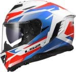 CASCO INTEGRAL LS2-FF818 STORM III SPORTY WHITE BLUE RED .ECE 22.06/ BLANCO AZUL ROJO - Imagen 2