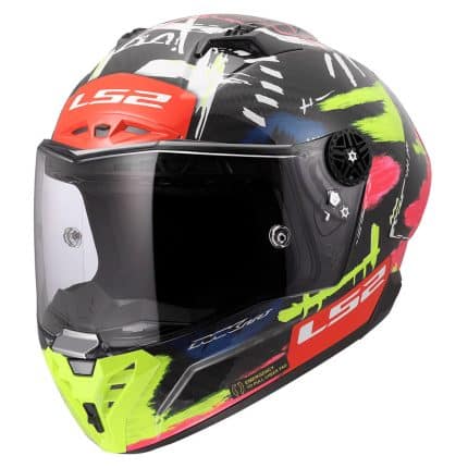 CASCO INTEGRAL DE LS2 -FF805 THUNDER GP AERO REPLICA ALDEGUER 25 CARBONO NEGRO BRILLO  ROJA H-V AMARILLA
