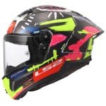 CASCO INTEGRAL DE LS2 -FF805 THUNDER GP AERO REPLICA ALDEGUER 25 CARBONO NEGRO BRILLO  ROJA H-V AMARILLA - Imagen 2