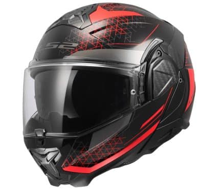 CASCO MODULAR LS2- FF910 ADVANT II ASTRAL RED NEGRO ROJO -ECE 22.06.