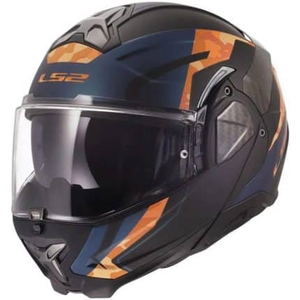 CASCO MODULAR LS2-FF910 ADVANT II GLIDE BLACK ORANGE/ NEGRO AZUL MARINO NARANJA -ECE 22.06.
