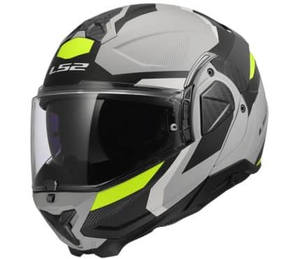 CASCO MODULAR LS2-FF910 ADVANT II TRIPLE LIGHT GREY/ FLUOR AMARILLO GRIS CLARO-ECE 22.06.