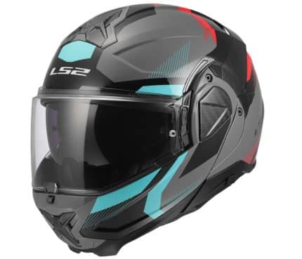 CASCO MODULAR LS2- FF910 ADVANT II TRIPLE NARDO GREY-ECE 22.06. GRIS ROJO CIELO AZUL
