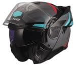 CASCO MODULAR LS2- FF910 ADVANT II TRIPLE NARDO GREY-ECE 22.06. GRIS ROJO CIELO AZUL - Imagen 2