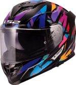 CASCO INTEGRAL LS2-FF818 STORM III KAOS BLACK PURPLE BLUE/NEGRO PÚRPURA AZUL