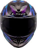 CASCO INTEGRAL LS2-FF818 STORM III KAOS BLACK PURPLE BLUE/NEGRO PÚRPURA AZUL - Imagen 2