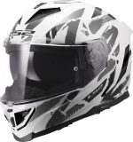 CASCO INTEGRAL LS2-FF818 STORM III KAOS WHITE GREY/BLANCO GRIS