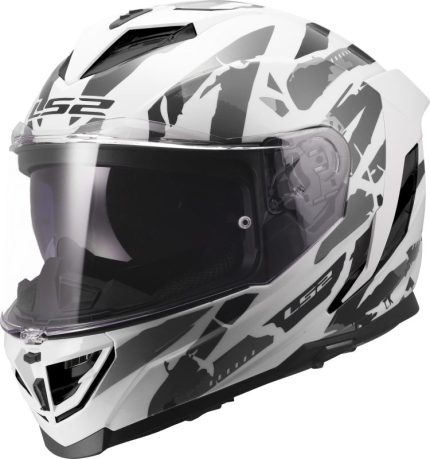 CASCO INTEGRAL LS2-FF818 STORM III KAOS WHITE GREY/BLANCO GRIS