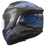 CASCO INTEGRAL LS2-FF818 STORM III KOMAI BLACK BLUE /AZUL NEGRO - Imagen 4
