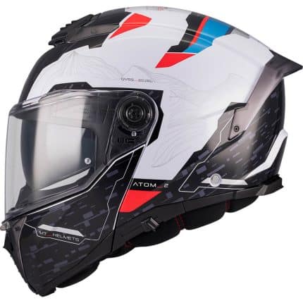 CASCO MODULAR MT-ATOM 2 SV HIGHLANDS A7 BRILLO BLANCO AZUL ROJO