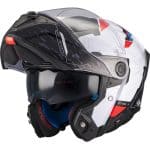 CASCO MODULAR MT-ATOM 2 SV HIGHLANDS A7 BRILLO BLANCO AZUL ROJO - Imagen 2