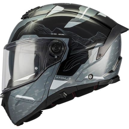 CASCO MODULAR MT-ATOM 2 SV HIGHLANDS C2 BRILLO NEGRO GRIS