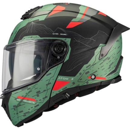 CASCO MODULAR MT-ATOM 2 SV HIGHLANDS C6 MATE VERDE NEGRO