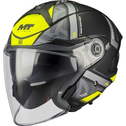 CASCO JET MT COSMO SV ARROW B3 MATT NEGRO AMARILLO MATE  /ECE 22.06.