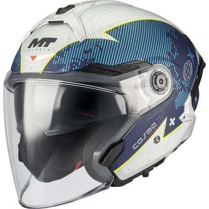CASCO JET MT COSMO SV LAYOUT C7 MATT NEGRO AZUL MATE /ECE 22.06.
