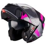 CASCO MODULAR MT-GENESIS R SV LANCER B8 BRILLO NEGRO ROSA - Imagen 3