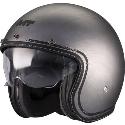 CASCO JET MT LEMANS 2 SV S BRUSHED A2 MATT TITANO MATE ESTILO RETRO