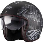 CASCO JET MT LEMANS 2 SV S DYSTOPIC B12 MATT NEGRO GIRS ESTILO RETRO