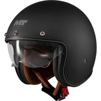 CASCO JET MT LEMANS 2 SV S PURE A1 MATT NEGRO MATE ESTILO RETRO
