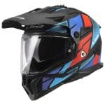 CASCO DE MOTO TRAIL LS2 - MX702 PIONEER II BLOCK BLACK RED BLUE-ECE 22.06 GRIS ROJO