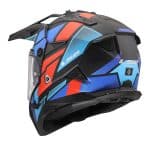 CASCO DE MOTO TRAIL LS2 - MX702 PIONEER II BLOCK BLACK RED BLUE-ECE 22.06 GRIS ROJO - Imagen 3