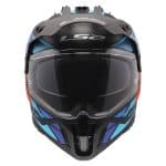 CASCO DE MOTO TRAIL LS2 - MX702 PIONEER II BLOCK BLACK RED BLUE-ECE 22.06 GRIS ROJO - Imagen 4
