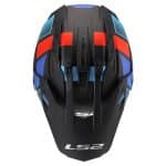 CASCO DE MOTO TRAIL LS2 - MX702 PIONEER II BLOCK BLACK RED BLUE-ECE 22.06 GRIS ROJO - Imagen 5