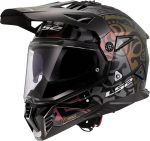 CASCO DE MOTO TRAIL LS2 -MX702 PIONEER II RANGI BLACK-06-ECE 22.06  NEGRO DORADO