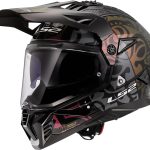 CASCO DE MOTO TRAIL LS2 -MX702 PIONEER II RANGI BLACK-06-ECE 22.06  NEGRO DORADO