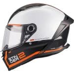 CASCO INTEGRAL HELMET MT STINGER 2 CORE B0 GLOSS NEGRO BLANCO NARANJA /ECE 22.06 - Imagen 2