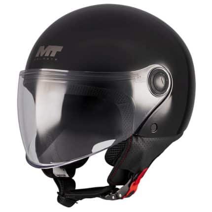 CASCO JET  MT-STREET S PURE A1 GLOSS NEGRO BRILLO