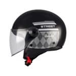 CASCO JET  MT-STREET S RUNWAY B2 GLOSS NEGRO BLANCO - Imagen 2