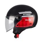 CASCO JET  MT-STREET S RUNWAY B5 GLOSS NEGRO ROJO - Imagen 2