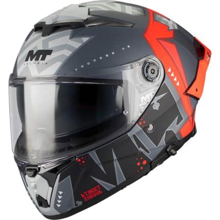 CASCO INTEGRAL MT HELMET THUNDER 4 R SV CANVAS C5 MATT /ECE 22.06 GRIS ROJO MATE